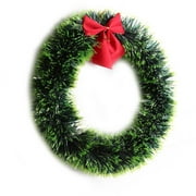 Christmas Green Wreath Decorative Garland with Bow Knot Green